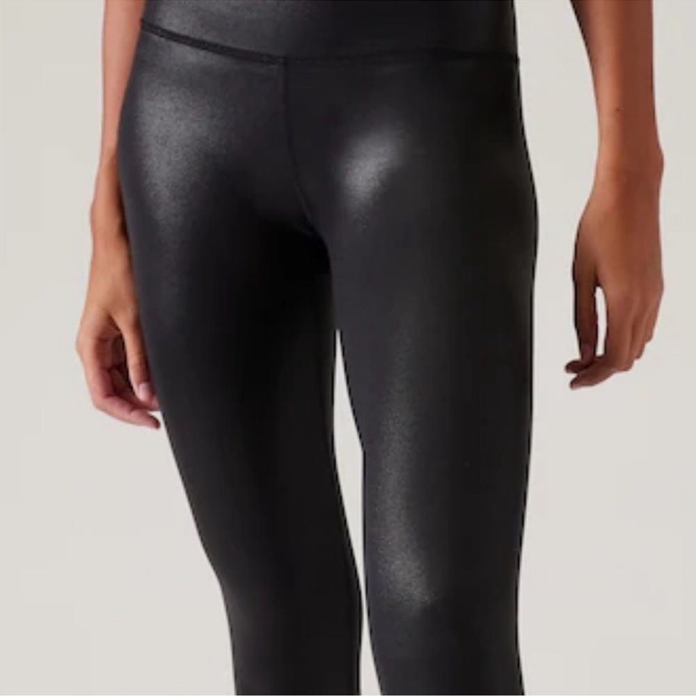 Athleta Delancey Gleam Moto Tight Leggings Black Size Medium Activewear - Picture 11 of 12